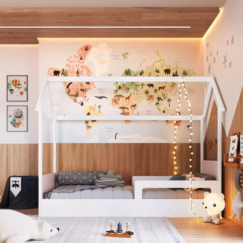 Cama Infantil Completa Montessoriana Branco Crosa