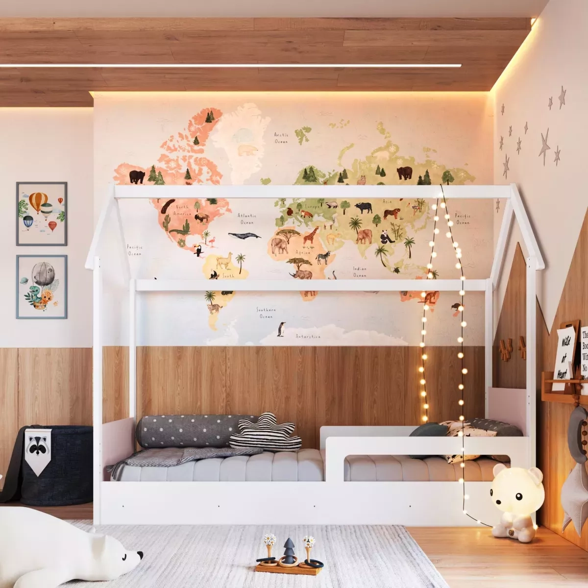 Cama Infantil Completa Montessoriana Branco Crosa