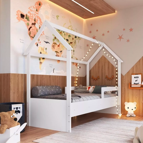Cama Infantil Completa Montessoriana Branco