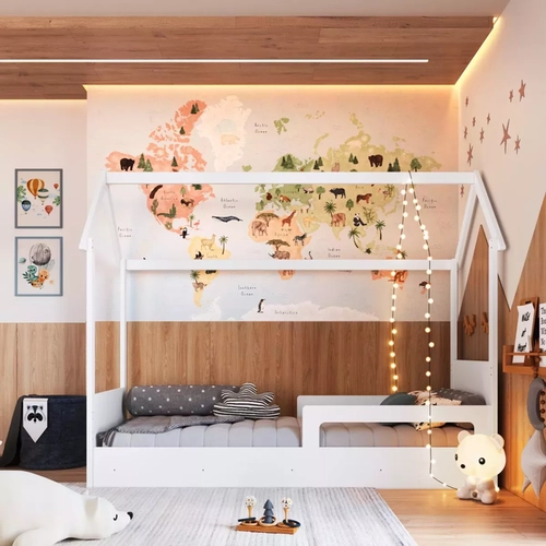 Cama Infantil Completa Montessoriana Branco