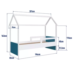 Cama Infantil Completa Montessoriana Bco C Azul Se