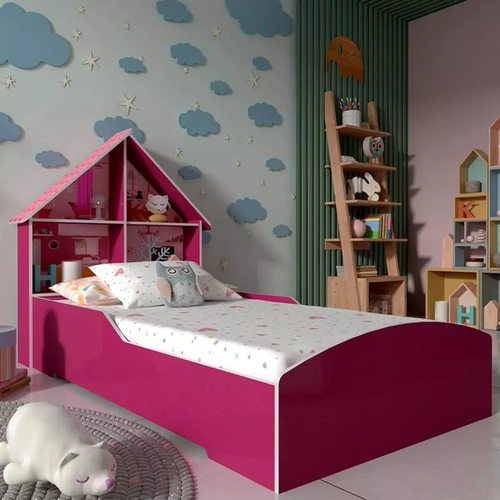 Cama Infantil Gelius Casinha 90Cm Pink