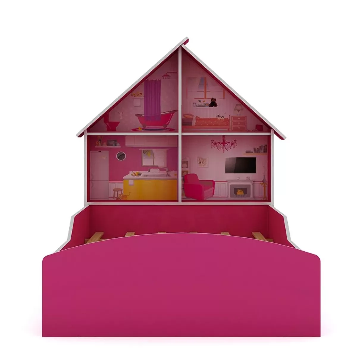 Cama Infantil Gelius Casinha 90Cm Pink