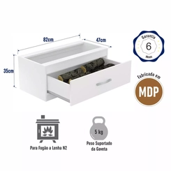 Caixa De Lenha Embutida Completa Branco Cln02
