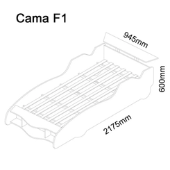 Cama  Infantil Gelius Carro F1 90Cm Vermelha