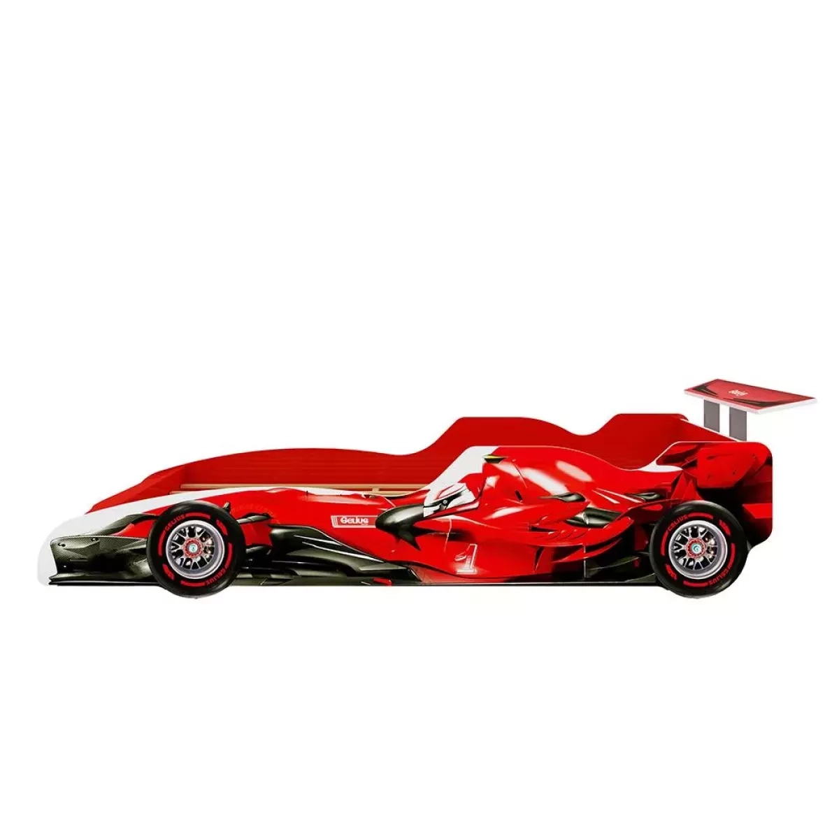 Cama  Infantil Gelius Carro F1 90Cm Vermelha
