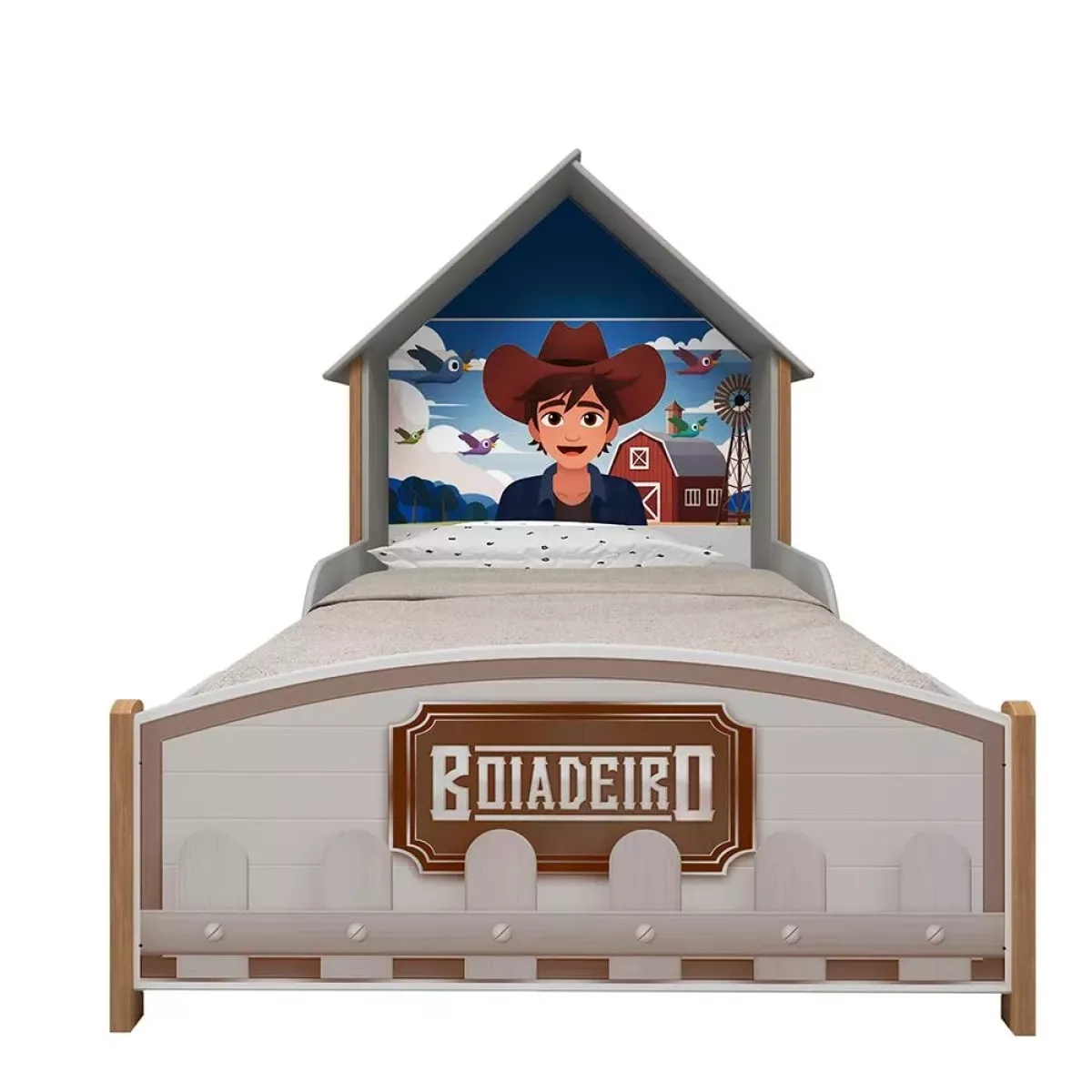 Cama Infantil Gelius Boiadeiro 90Cm Branca