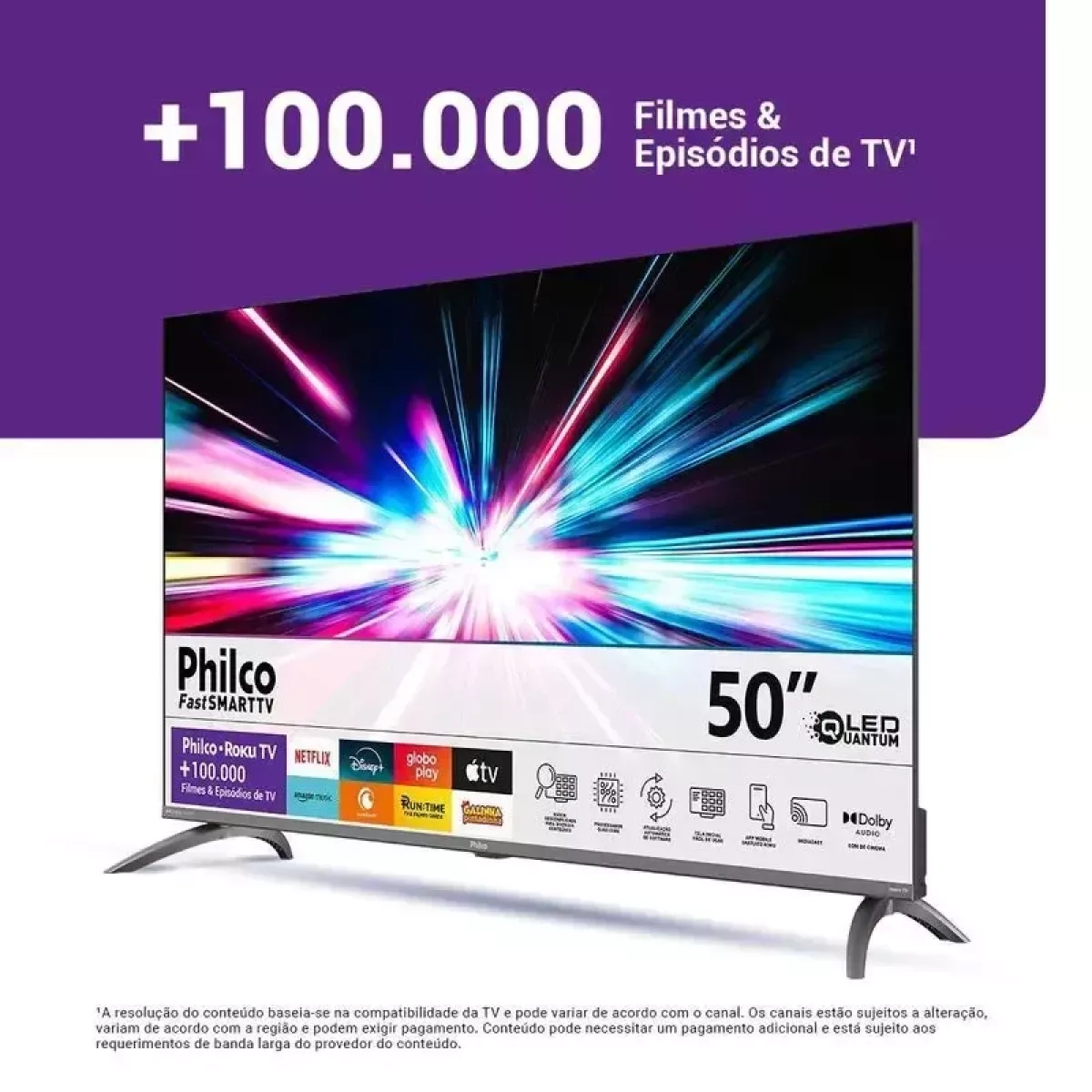 Tv Philco Smart 50 4K Uhd P50Crb Roku Pto
