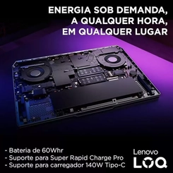 Notebook Lenovo Gamer LOQ CORE I5 512SSD 16GB RTX3