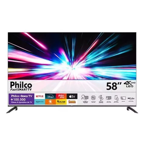 Tv Philco Smart 58 4K P58CRA ROKU PTO