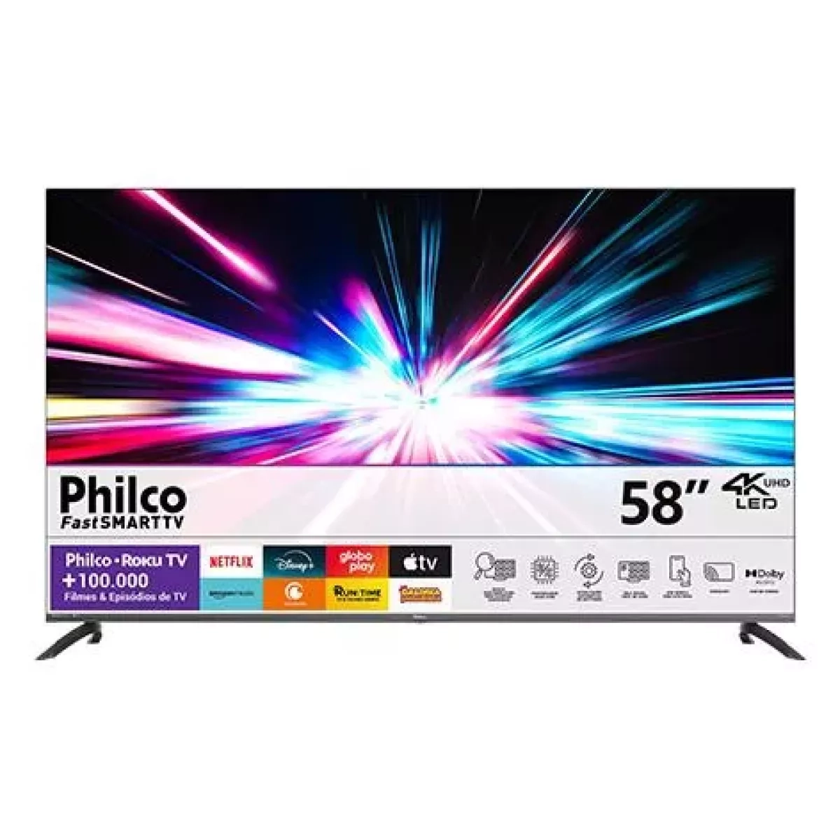 Tv Philco Smart 58 4K P58CRA ROKU PTO