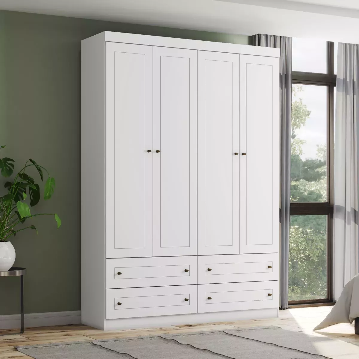 Roupeiro Henn Americano 04 PTS 04 GAV.  158,5X220,5X46,5 BRANCO I113-05