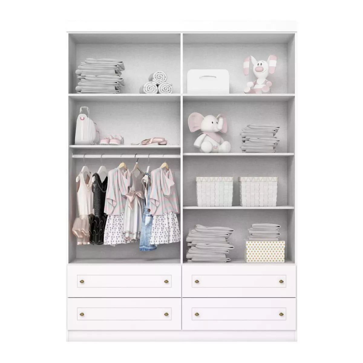 Roupeiro Henn Americano 04 PTS 04 GAV.  158,5X220,5X46,5 BRANCO I113-05
