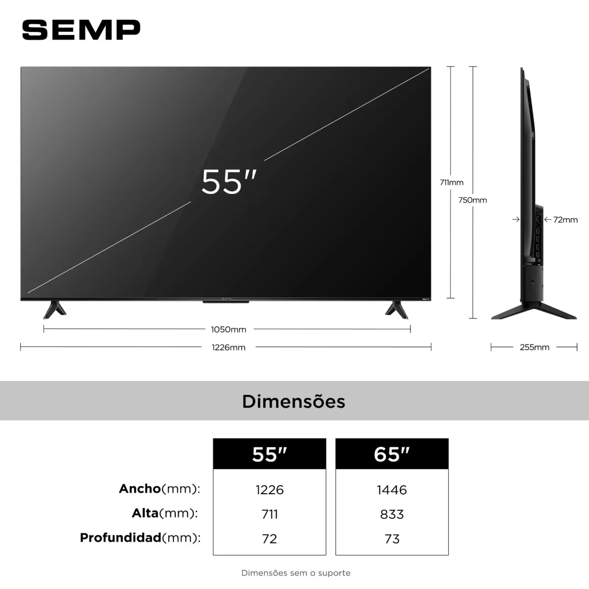Tv Semp Smart 55 UHD 4K 55S62R ROKU PTO