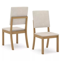 Conjunto Mesa Com 4 Cadeiras Henn Natalí Nature/Off White