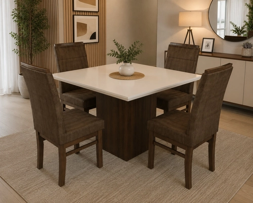 Conjunto Mesa com 4 Cadeiras Sa Roma Fendi