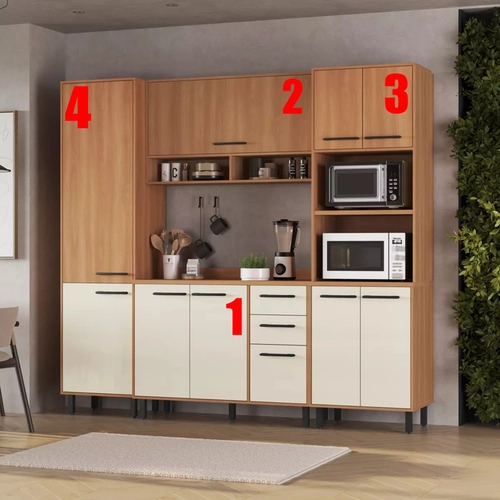 Cozinha Modular 4 Peças Casamia Havana Rovere Champanhe