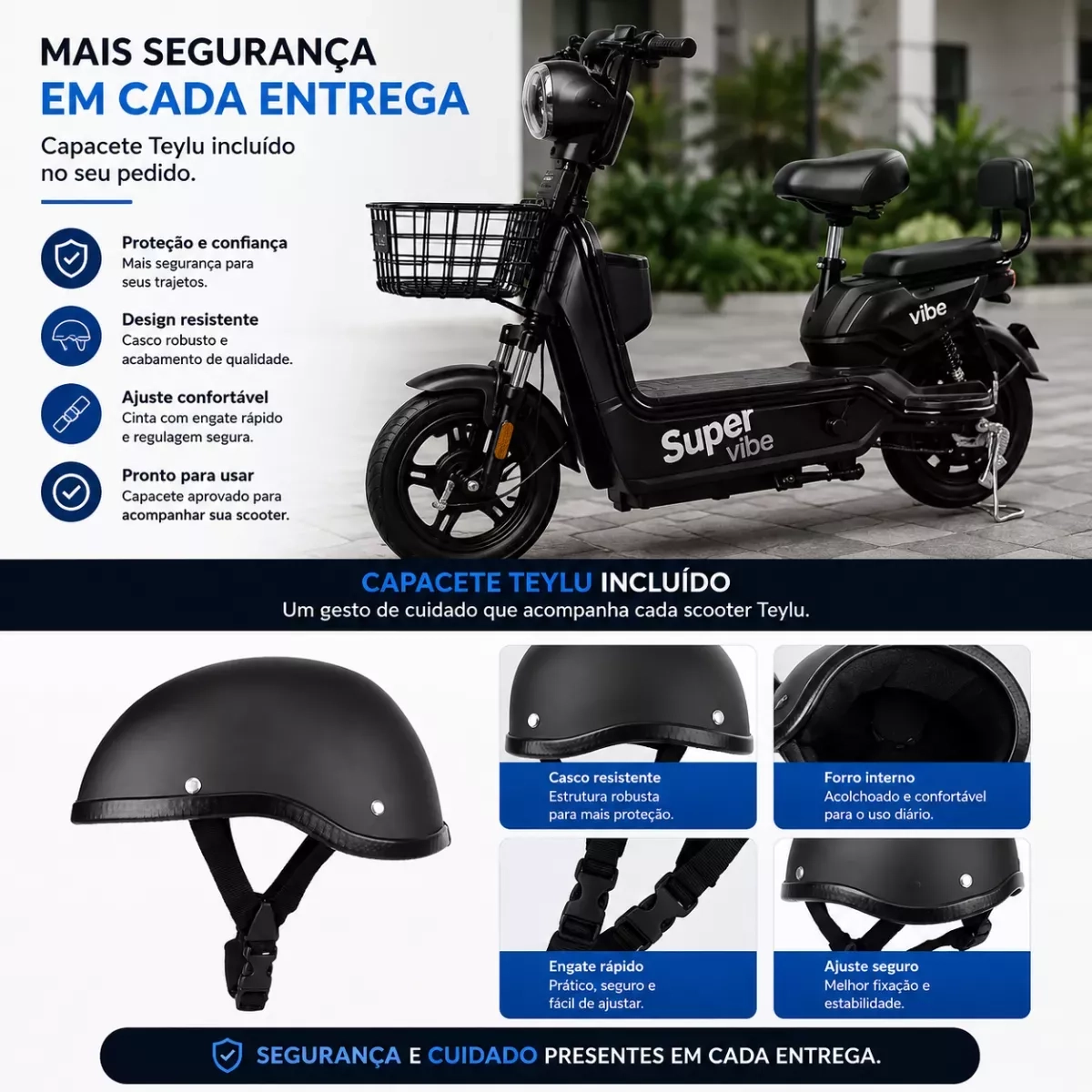 Scooter Eletrica Teylu Sper VIBE 800W 48V LITIO PTO