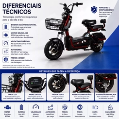Scooter Eletrica Teylu Xforce 800W 48V Litio VN