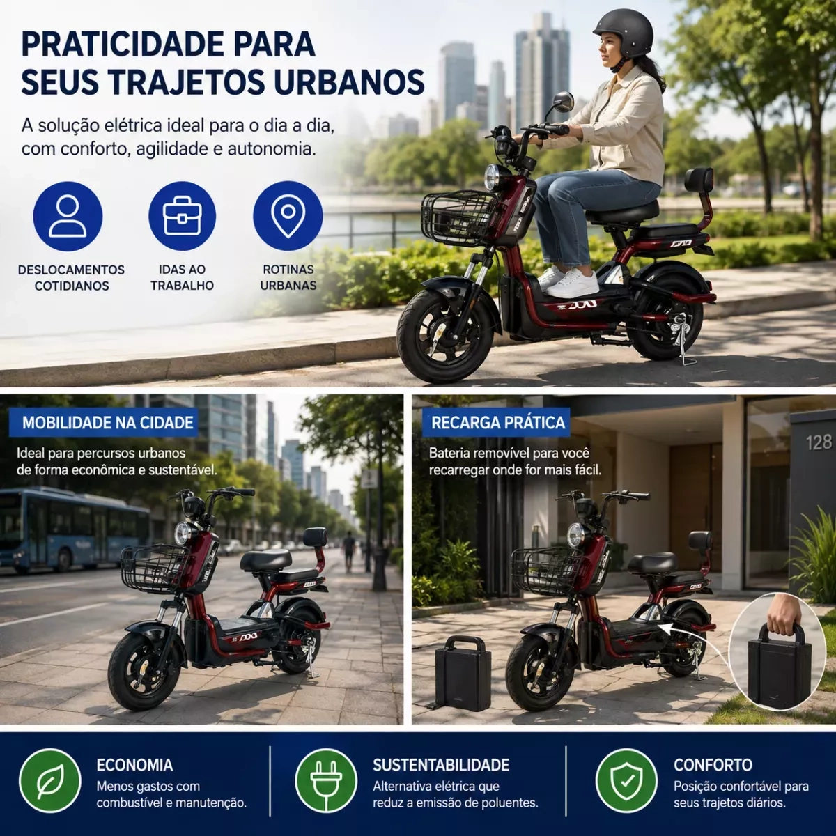 Scooter Eletrica Teylu Xforce 800W 48V Litio VN