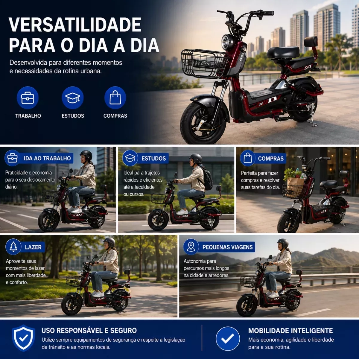 Scooter Eletrica Teylu Xforce 800W 48V Litio VN