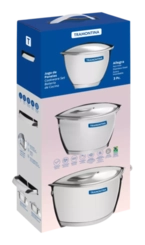 Conjunto De Panelas Tramontina 3PCS Allegra Aço Inox Fundo Triplo