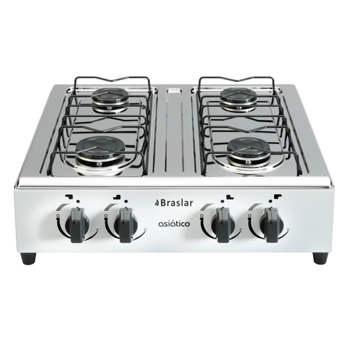 Fogão 4 Bocas sem Forno Asiático  Branco Braslar