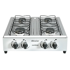Fogão 4 Bocas sem Forno Asiático  Branco Braslar