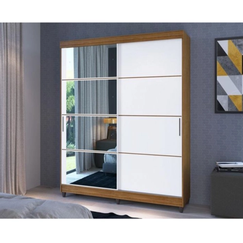 Guarda Roupa Faimec Toronto 2Pt C/Esp Canela/Branco/Fume