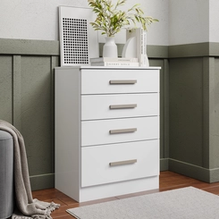 Cômoda Braga 4 Gavetas Branco  Móveis Curitibanos