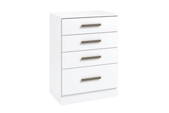Cômoda Braga 4 Gavetas Branco  Móveis Curitibanos