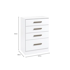 Cômoda Braga 4 Gavetas Branco  Móveis Curitibanos