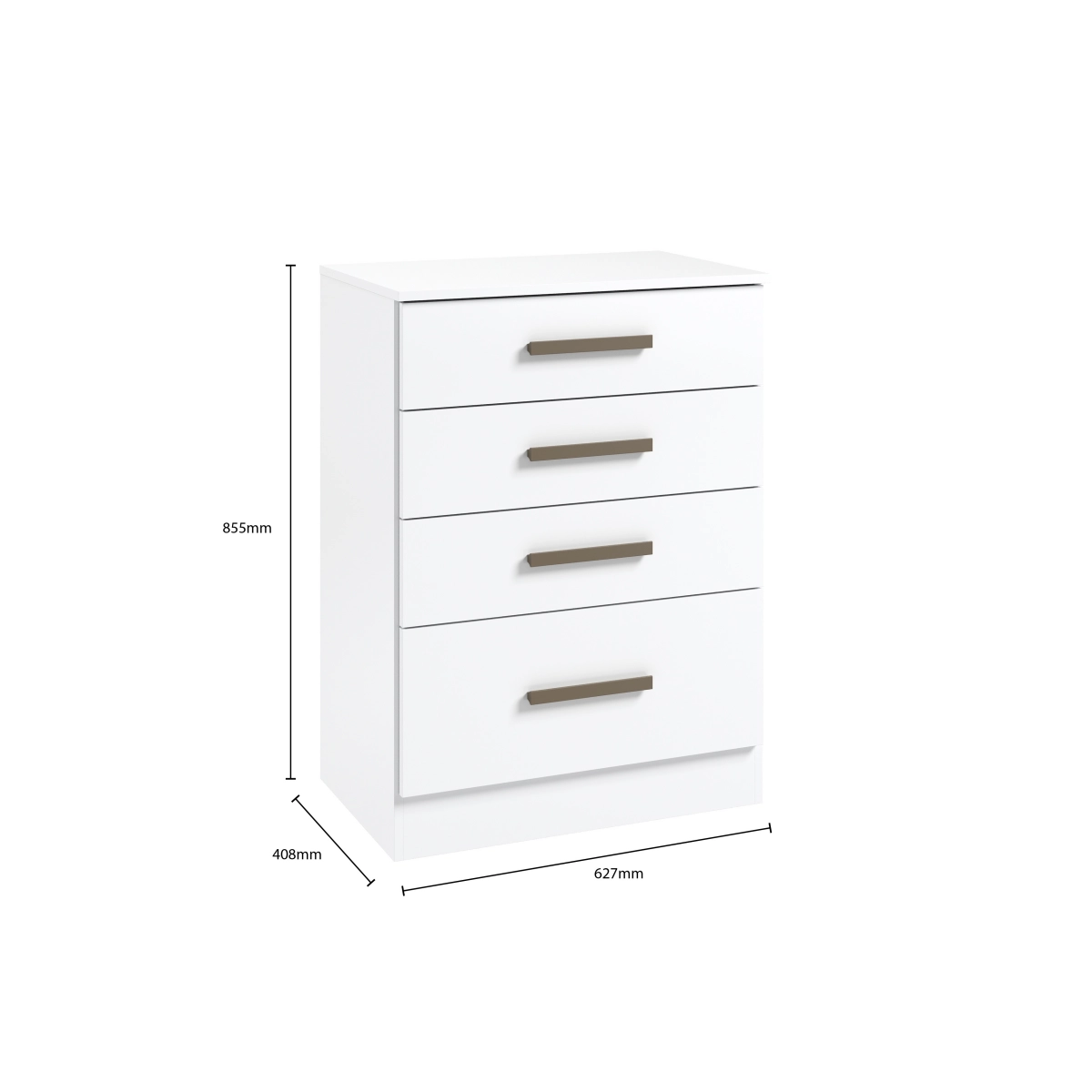 Cômoda Braga 4 Gavetas Branco  Móveis Curitibanos