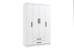 Guarda Roupa Bilbao 4 Portas 2 Gavetas Branco Móveis Curitibanos