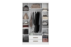 Guarda Roupa Bilbao 4 Portas 2 Gavetas Branco Móveis Curitibanos