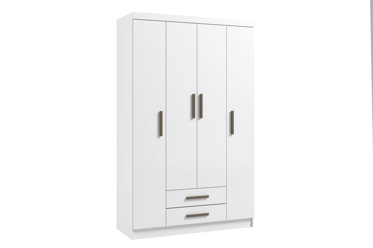 Guarda Roupa Bilbao 4 Portas 2 Gavetas Branco Móveis Curitibanos