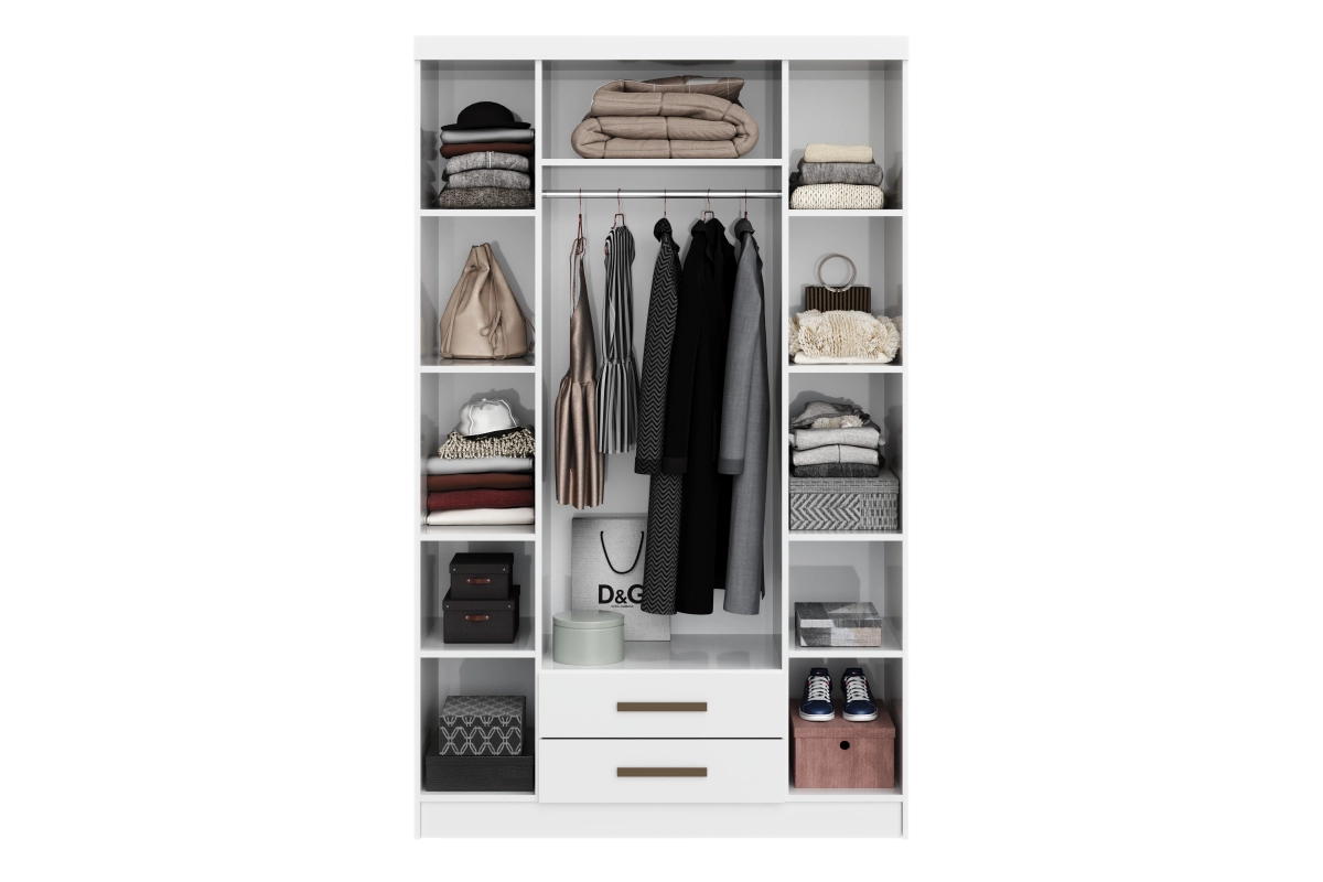 Guarda Roupa Bilbao 4 Portas 2 Gavetas Branco Móveis Curitibanos