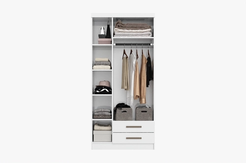 Guarda Roupa Qatar 3 Portas 2 Gavetas Branco  Móveis Curitibanos