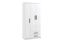 Guarda Roupa Qatar 3 Portas 2 Gavetas Branco  Móveis Curitibanos