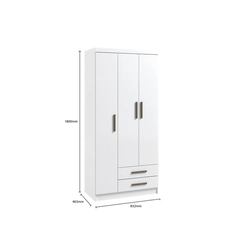 Guarda Roupa Qatar 3 Portas 2 Gavetas Branco  Móveis Curitibanos