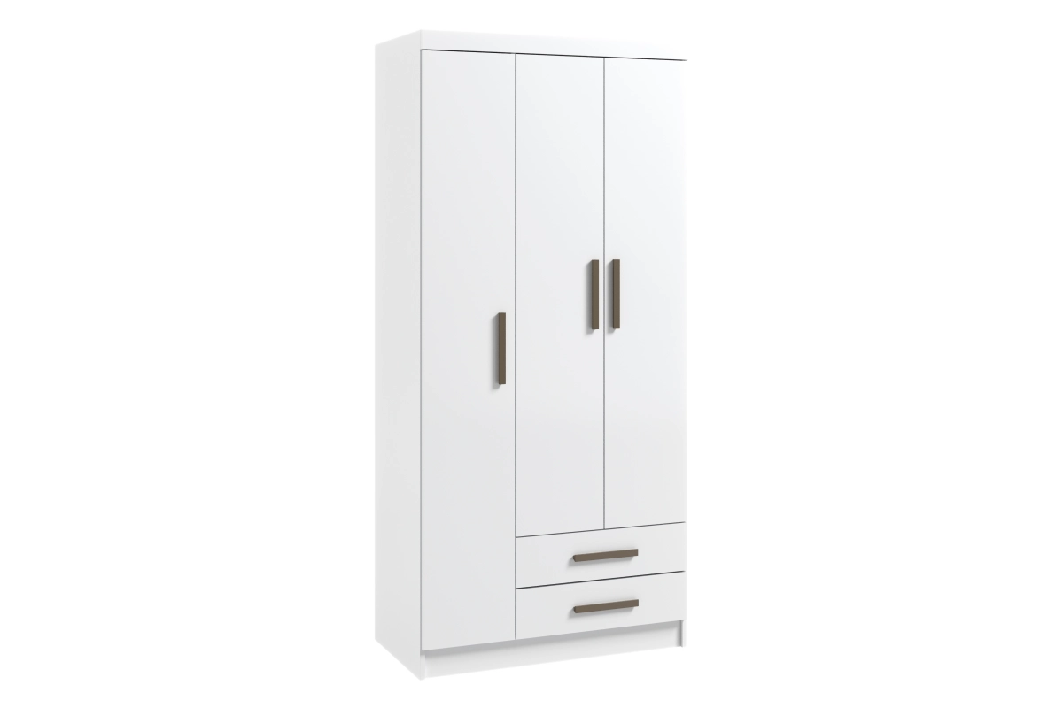 Guarda Roupa Qatar 3 Portas 2 Gavetas Branco  Móveis Curitibanos