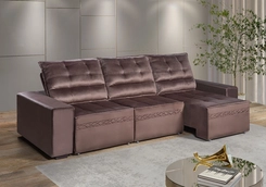 Sofá Berflex Bahrein 2,95 Marrom Ret Rec